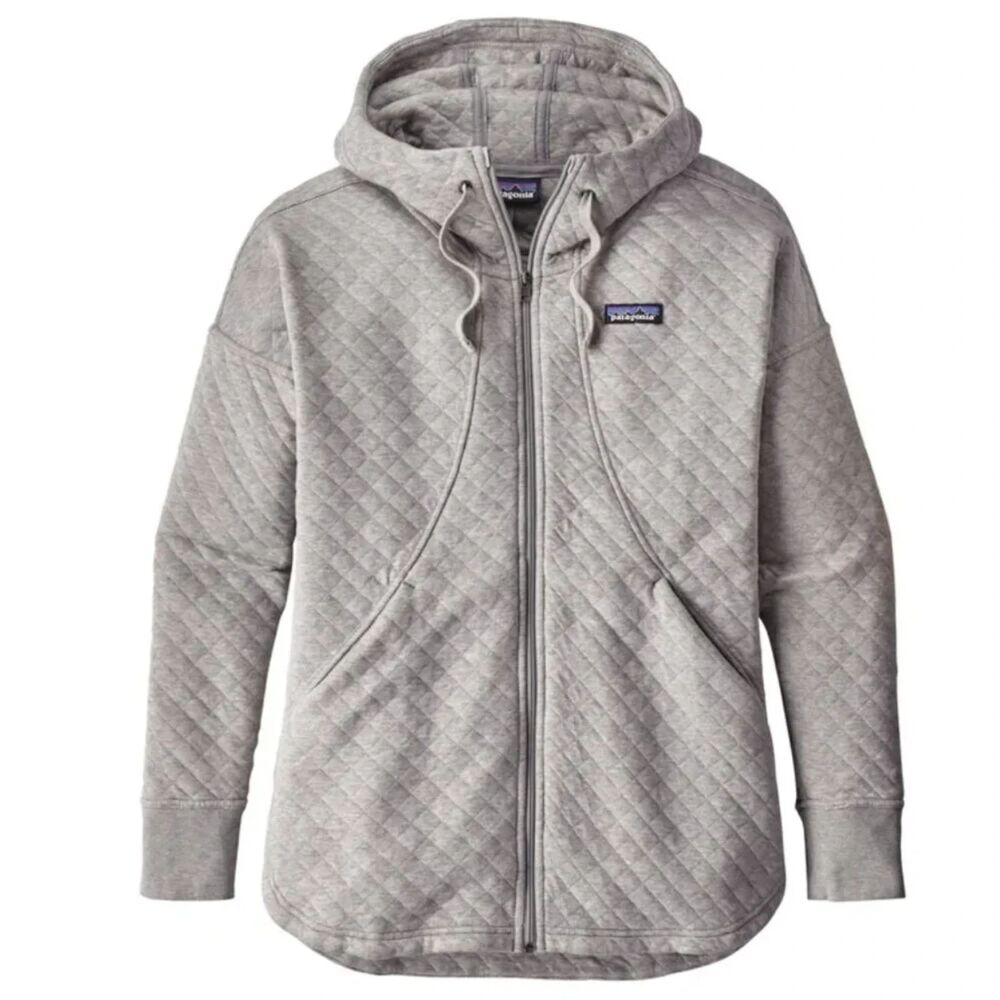 Patagonia Women's Organic Cotton Quilt Hoody Gray Medium